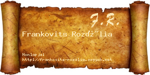 Frankovits Rozália névjegykártya